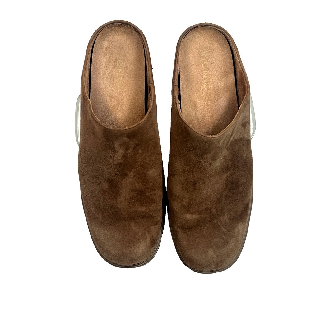 Vionic Fairfax Clog Mule Size 11 US Brown Suede Lug Sole Slip On - Picture 10 of 12